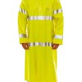 Tingley Comfort-Brite® Rain Coat, Mens, Small, Attached Hood, Silver Reflective Tape, Fluorescent Yllw C53122.SM